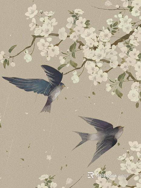 flower-and-bird painting texture