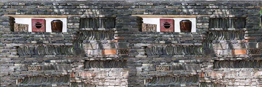 Landscape wall gray tile modeling wall texture