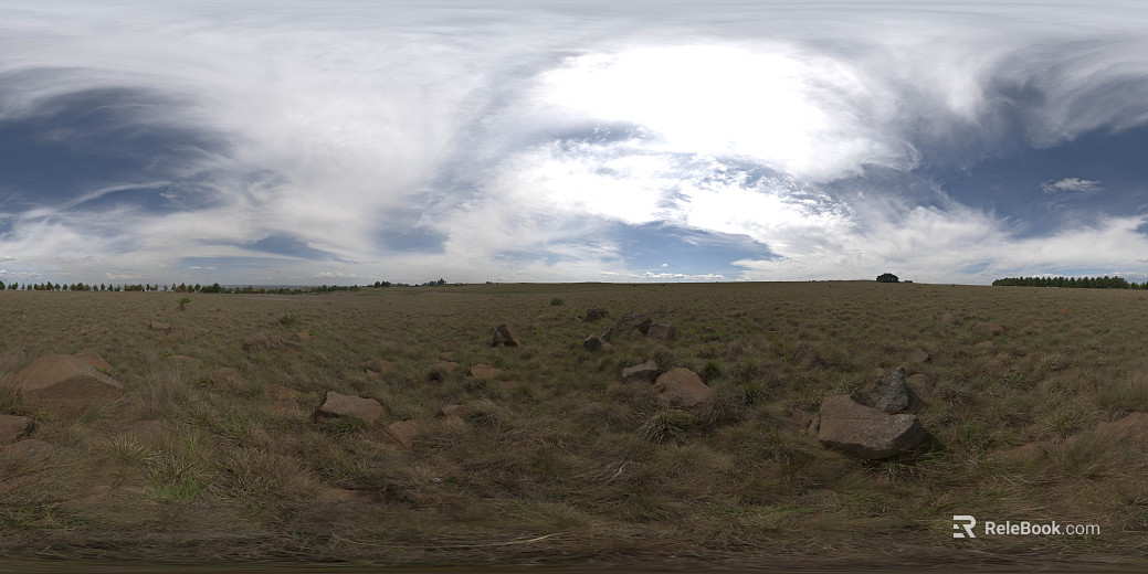 Outdoor Country Lawn Blue Sky White Clouds HDR texture