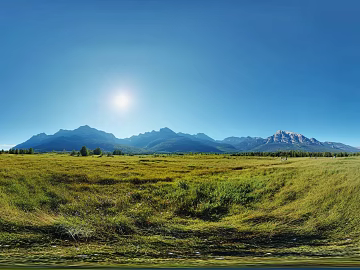 Blue Sky White Clouds Lawn Hillside HDR texture (ID:ffach340255)