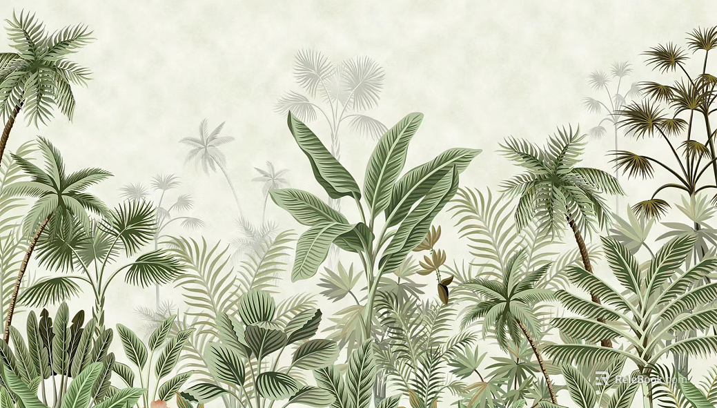 Tropical Rainforest Wallpaper Mural texture