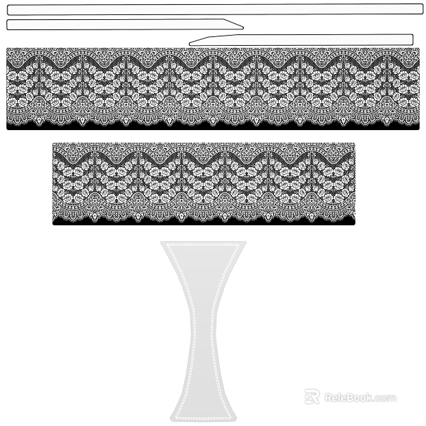 Black and white lace fabric, apparel decoration texture