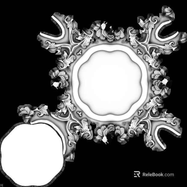 European-style white carved decorative ceiling components texture