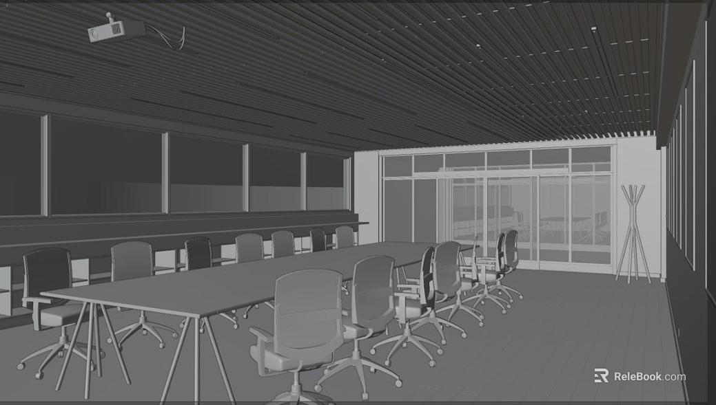 Modern gray office meeting room scene texture