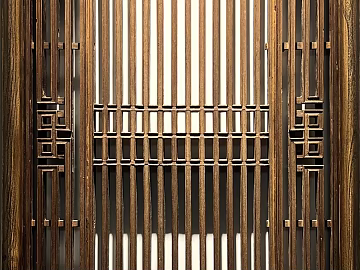 New Chinese style dark brown wood carved partition texture (ID:ffaeh540889)