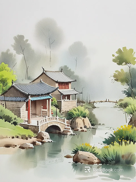 landscape painting texture