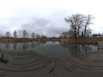 Park Lake Side Plank Road Forest HDR texture (ID:ffabg77751)