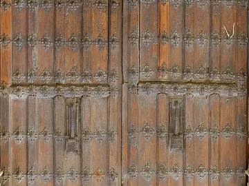 Retro dark brown wooden door building gate texture (ID:ffaeh323441)