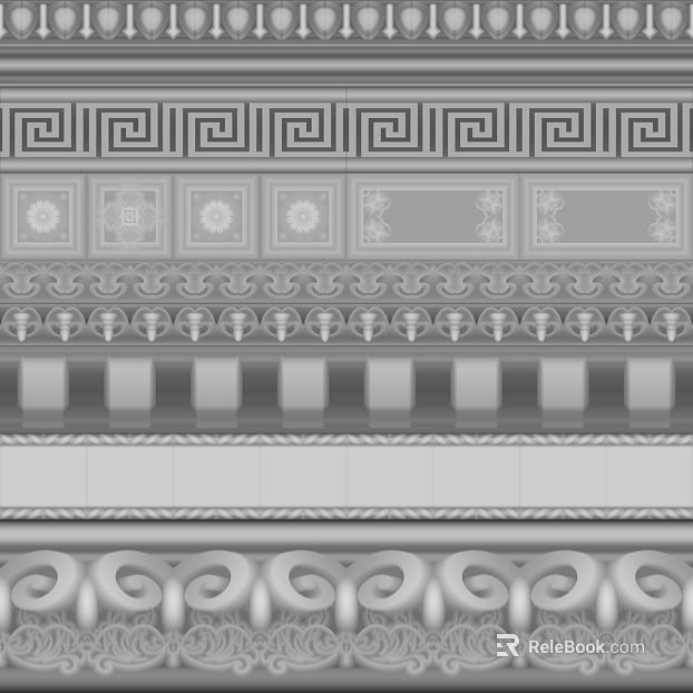 Light gray European carved wall line texture