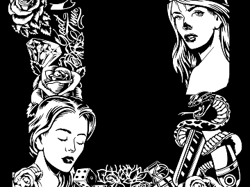 Tattoo black and white mask pattern texture (ID:ffach494084)