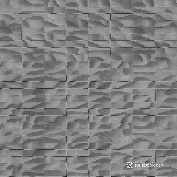 Grey three-dimensional cement brick background wall texture