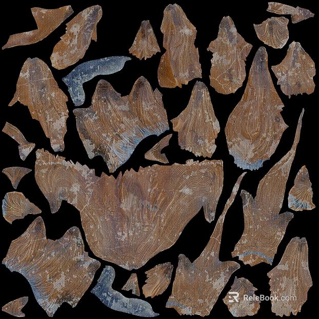 Fragments of tan old wood trim texture