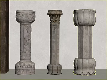 Light gray stone carving column Chinese ancient building components texture (ID:ffaeh635324)