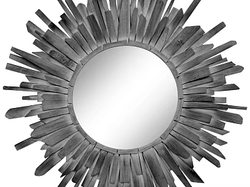 Silent Dark Grey Wooden Decorative Mirror 3d model