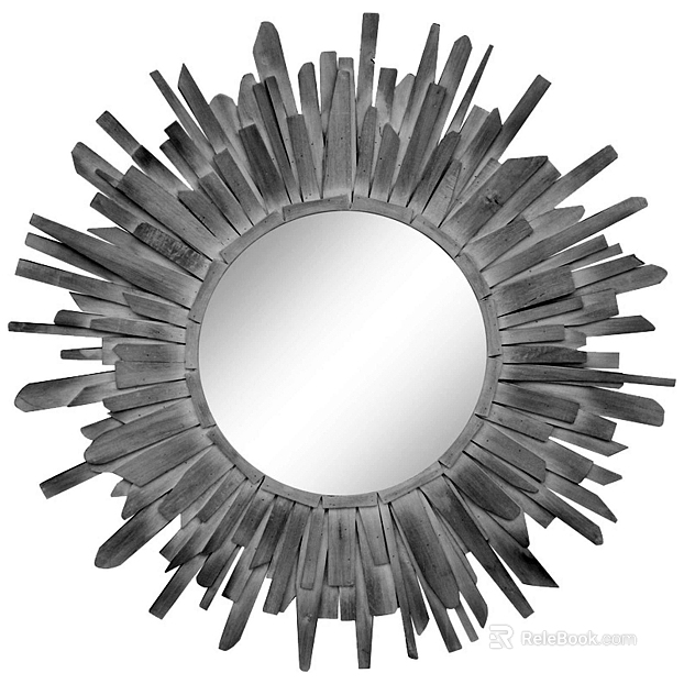 Silent Dark Grey Wooden Decorative Mirror texture