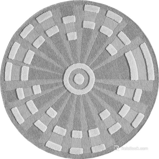 Light gray geometric pattern round carpet living room texture