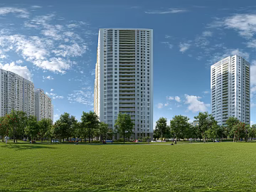 HDR clean atmosphere community green space panorama texture (ID:ffach031738)