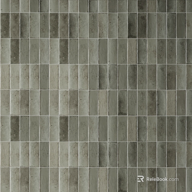 Deep gray long ceramic mosaic kitchen wall texture