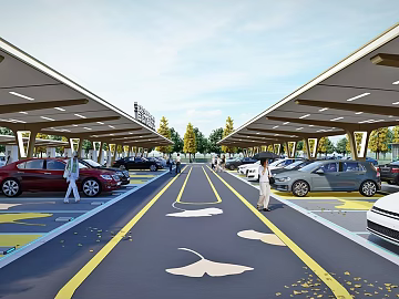 Modern new energy parking lot landscape texture (ID:ffaeh588041)