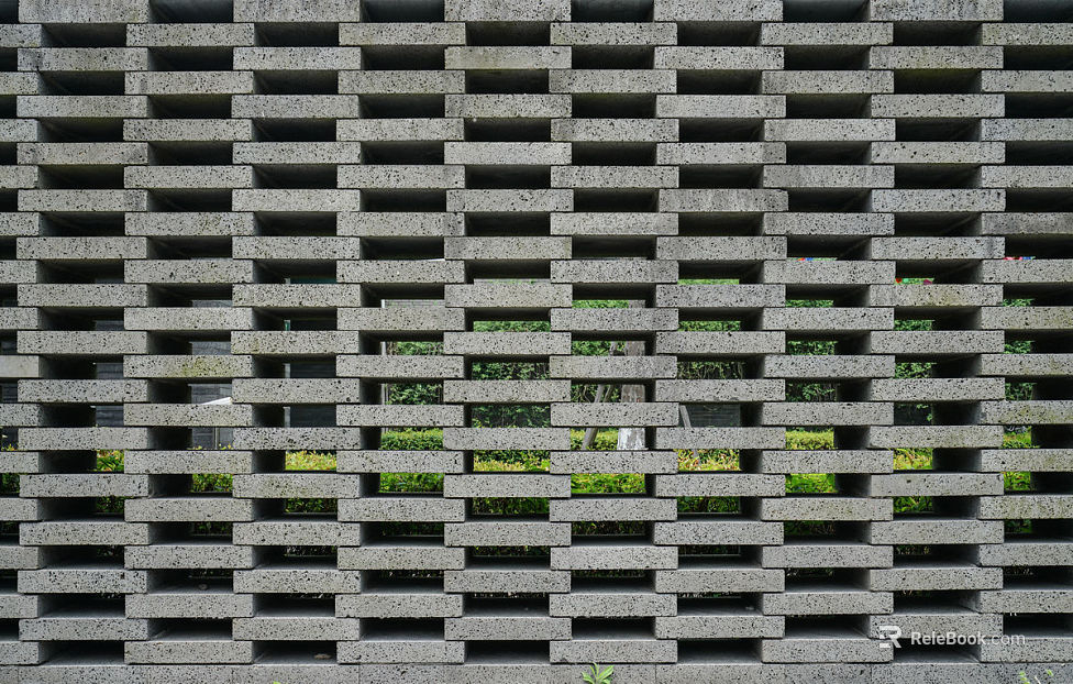 Brick wall hollow wall brick black and white texture
