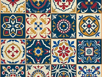 Retro American French mosaic brick antique small tile texture (ID:ffach762234)