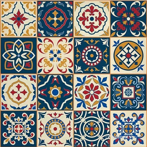 Retro American French mosaic brick antique small tile texture