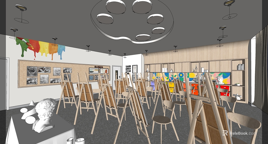 Teaching Scene of Modern Art Studio texture