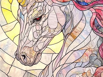 Unicorn Vintage Stained Glass texture (ID:ffach428898)