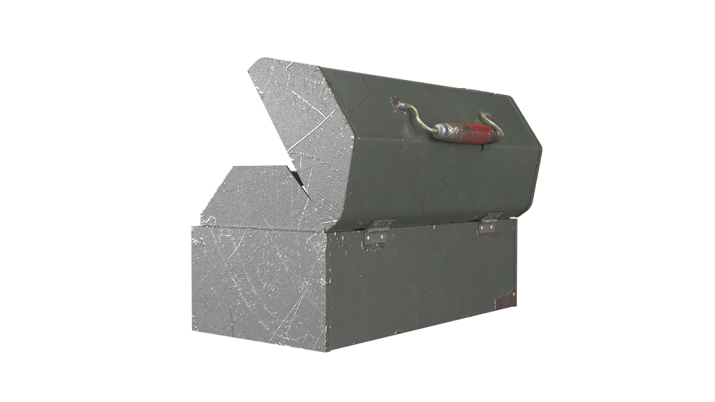 Army green distressed metal toolbox texture