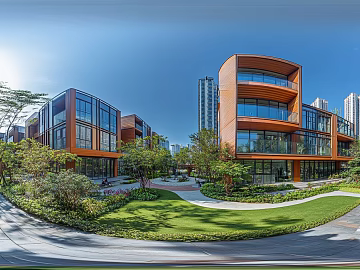 HDR modern cell daytime panorama texture (ID:ffach895388)