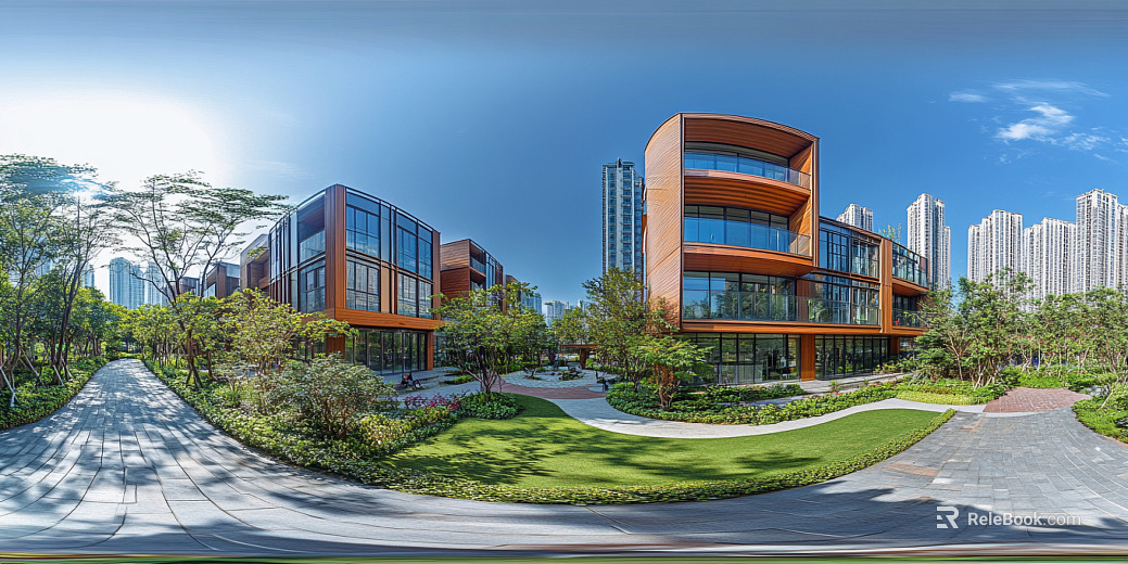 HDR modern cell daytime panorama texture