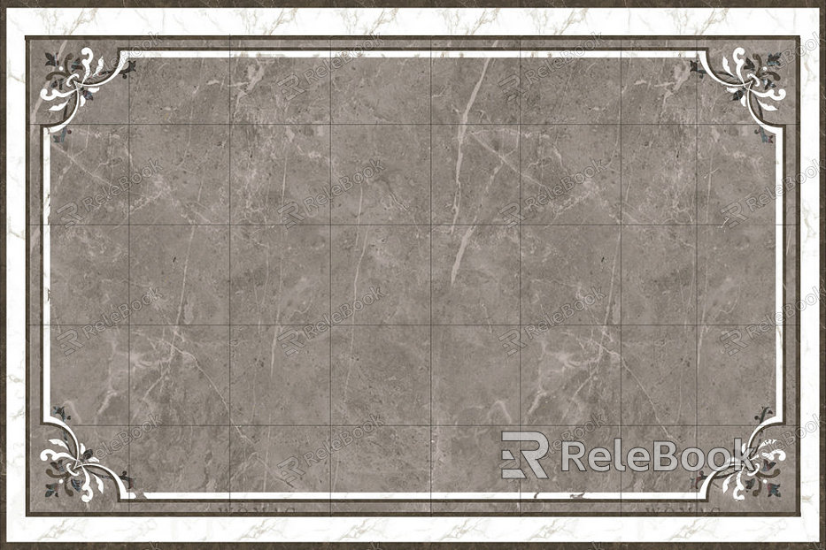 Stunning marble parquet floor, featuring an intricate pattern of light and dark grey marble tiles, creating a sophisticated and elegant checkerboard design.