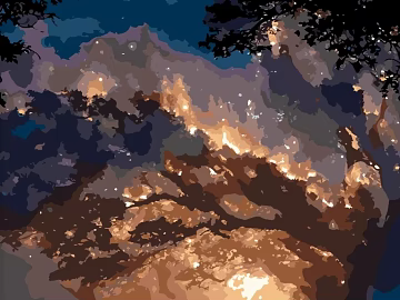 Night Yunxia Landscape Decorative Painting texture (ID:ffaeh393496)