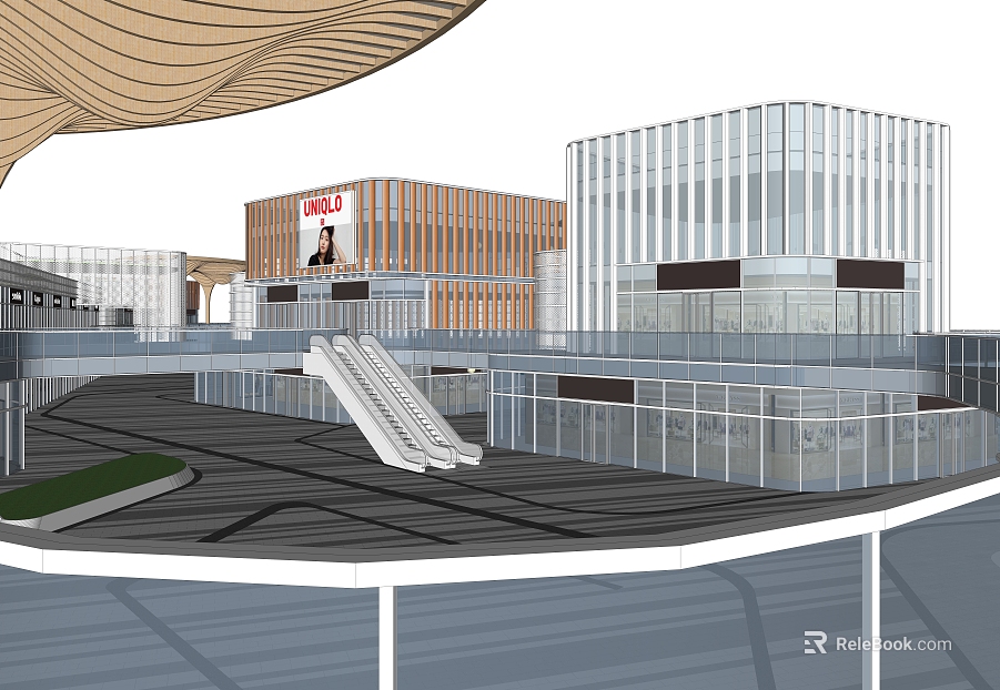 Scene diagram of modern commercial complex texture