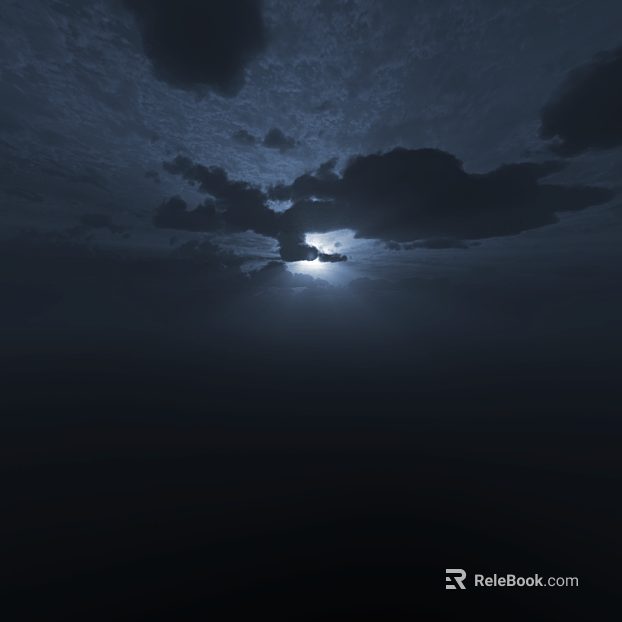 Dark clouds cover the moon in the night sky texture