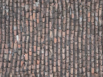 Vintage Red Brown Tile Roof Tiles 3d model