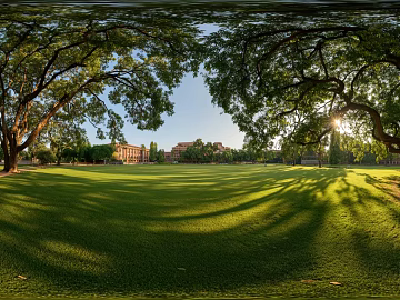 Blue Sky White Clouds Lawn Forest Landscape HDR texture (ID:ffach935938)