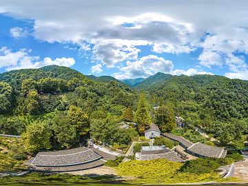 Outdoor Mountain Forest Field Sunny Day HDR texture (ID:ffach009746)