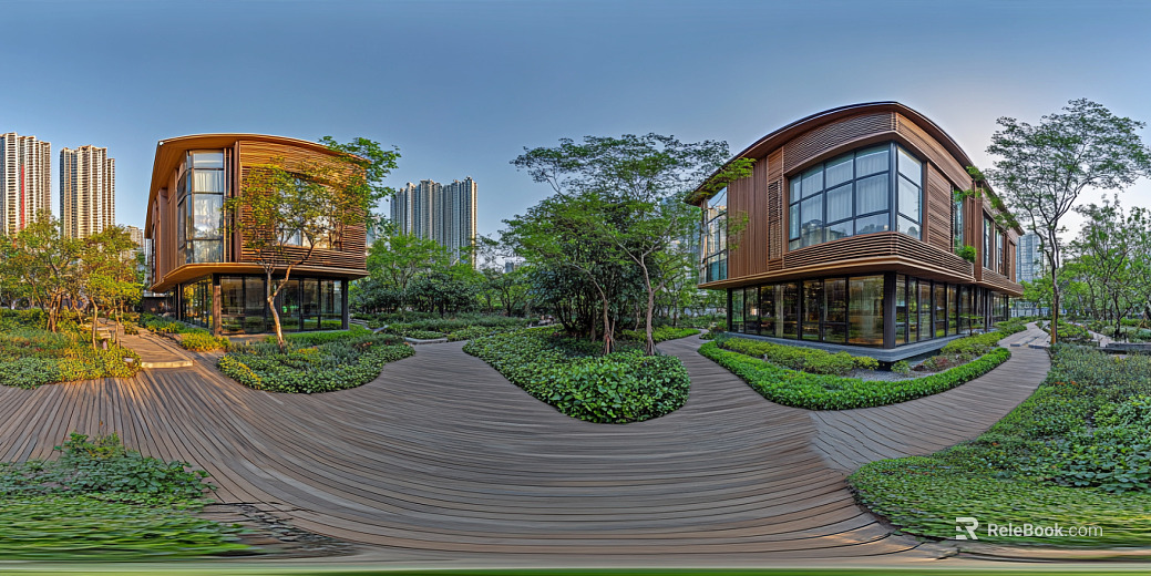 HDR modern cell daytime panorama texture