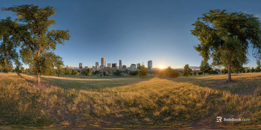 dusk sunset city park panoramic hdr texture