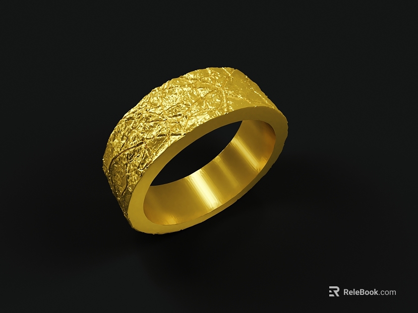 Golden pleated gold leaf ring texture