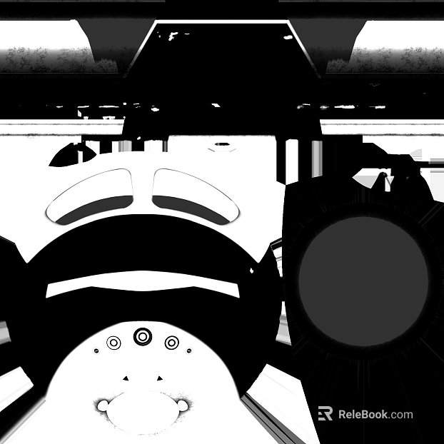 Black and white mechanical structure bump map texture