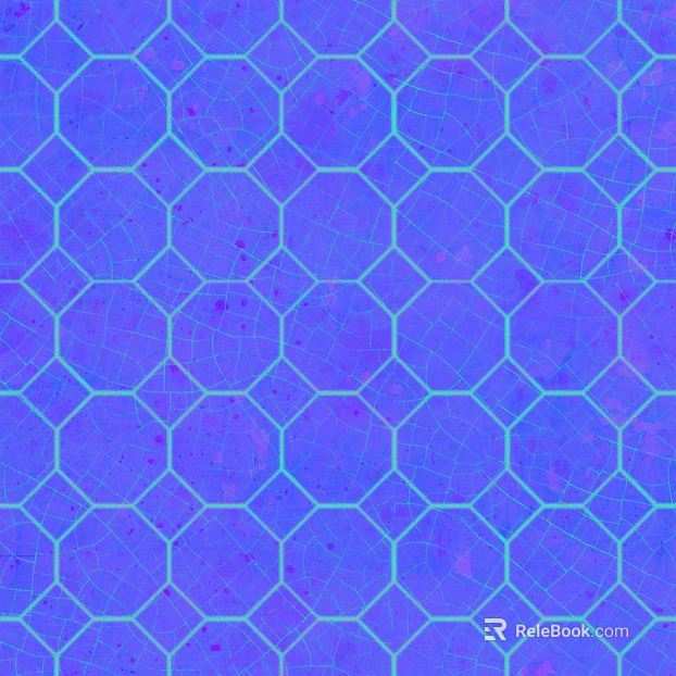 Blue purple crack hexagonal brick wall tile texture