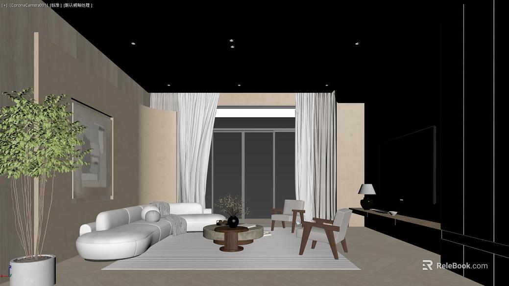Modern minimalist living room scene map texture