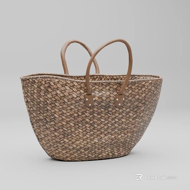 Light Brown Woven Handbag for Daily Travel texture