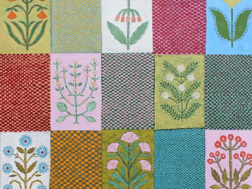 Floral Small Flowers Plaid Wallpaper Plaid Carpet Children's Room Carpet Plant Wallpaper Wallpaper Wall Cloth Floral Cloth Pattern texture (ID:ffach244143)