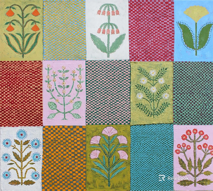 Floral Small Flowers Plaid Wallpaper Plaid Carpet Children's Room Carpet Plant Wallpaper Wallpaper Wall Cloth Floral Cloth Pattern texture