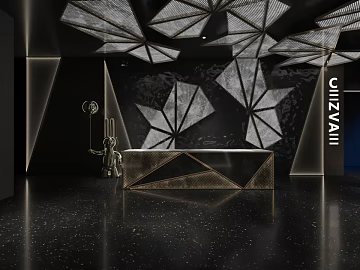 Light Luxury Black Grey Terrazzo Front Desk Floor texture (ID:ffaeh424539)