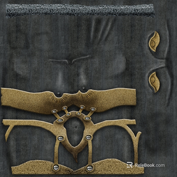 Vintage distressed metal component decoration texture