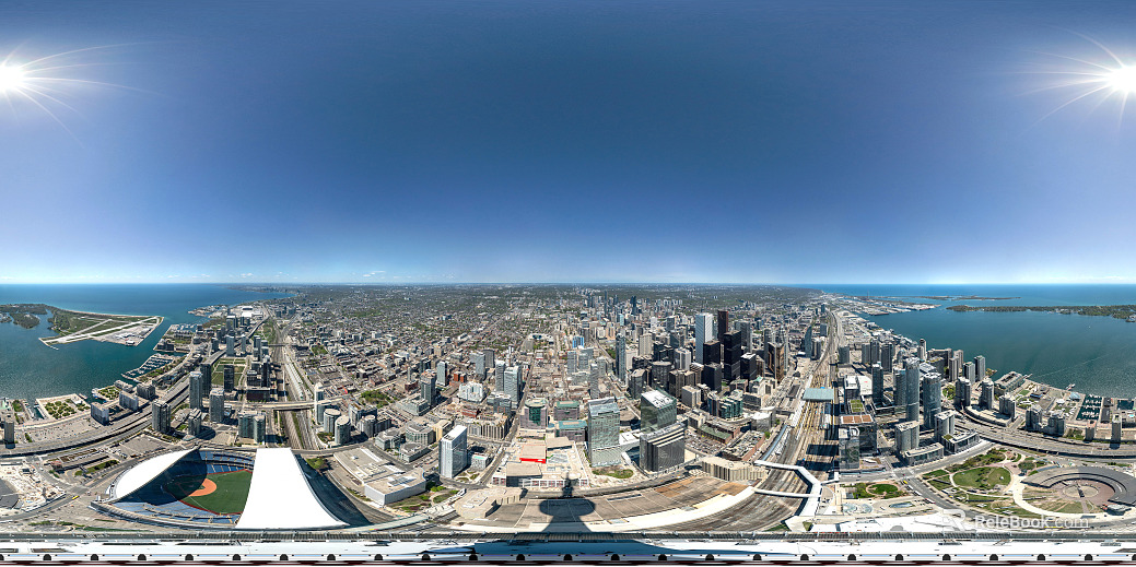 city skyline blue sky white clouds hdr texture